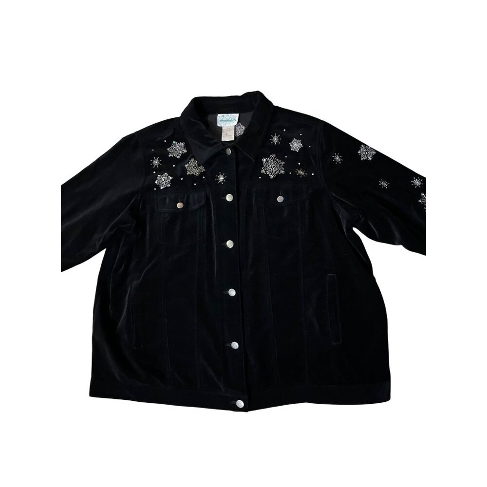 The Quacker Factory Christmas Jacket Womens 1X Used Snowman Capture the Magic - Picture 5 of 14